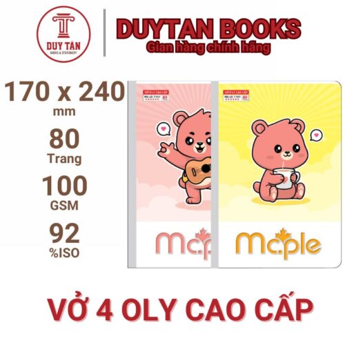 1161 - Vở 4 ô ly MC.PLE 80 trang (ĐL 100gsm, 92%ISO)